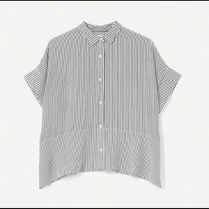 Everlane Silk Short-Sleeve Square Shirt | Size 8